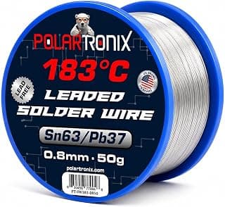 Solder Wire 0.8mm 50g, Sn63/Pb37 Leaded Solder, 183°C Soldering Wire for Electronics, PCB… product image