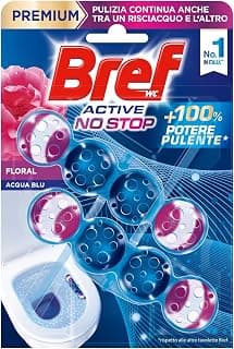 Bref WC Blue Activ+ Floral, Toilet Fragrance Cleaner in Hygienizing Tablets Bathroom, Clean,… product image