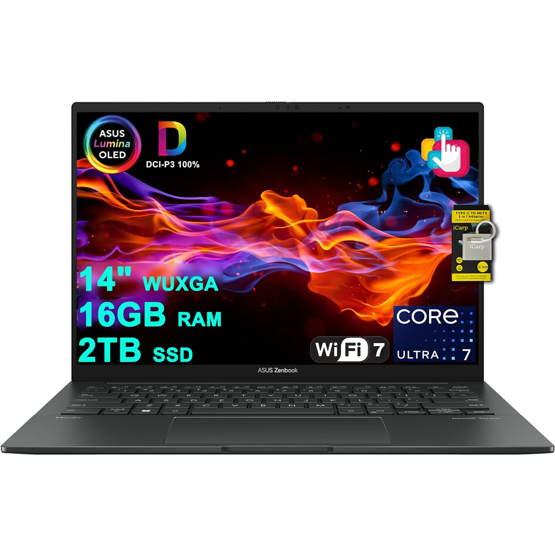 ASUS Zenbook 14 Creator Laptop 14" WUXGA Lumina OLED Touch (500nits HDR, 100% DCI-P3) Intel… product image