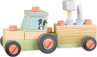 Build a Tractor Wooden Toy - Kids Tractor, Building Farm Toy Car - Tractor Toy With Tools For… product image