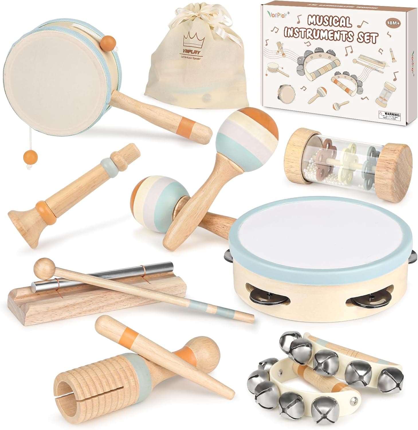 Kids Musical Instruments Baby Musical Instrument Toddler Toys Wooden Toys Baby Maracas… product image