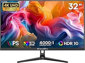 32 Inch 4K UHD Monitor (3840x2160) IPS Panel, 4000:1 Contrast, 97% sRGB, Eye Care, HDR10,… product image