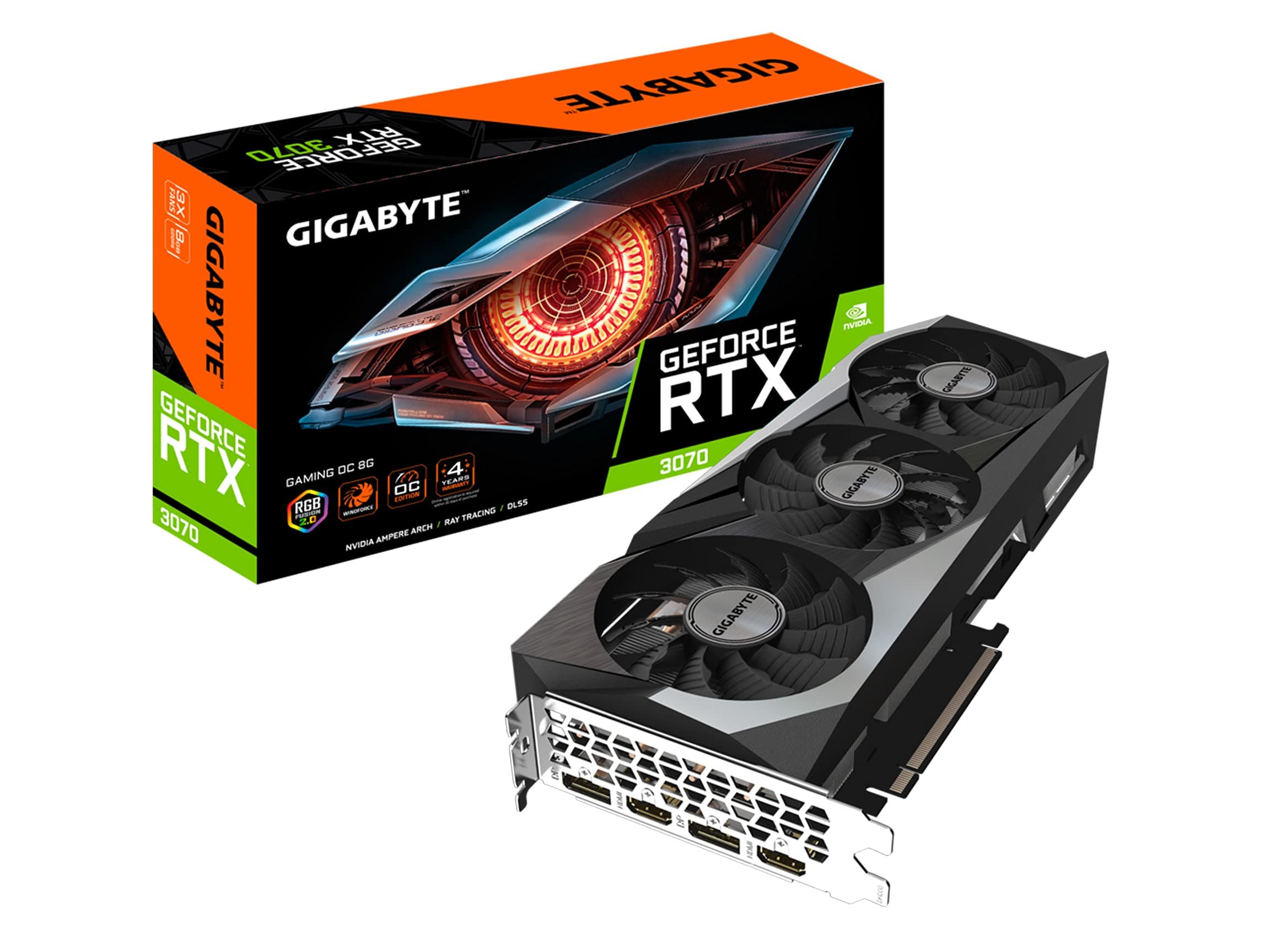 GIGABYTE GeForce RTX 3070 Gaming OC 8G (REV2.0) Carte graphique, 3 ventilateurs WINDFORCE,… product image