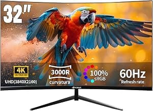 CRUA 32 Inch 4K Curved Monitor, 3000R VA Panel, UHD 3840x2160 with HDR10, Adaptive Sync, 100%… product image