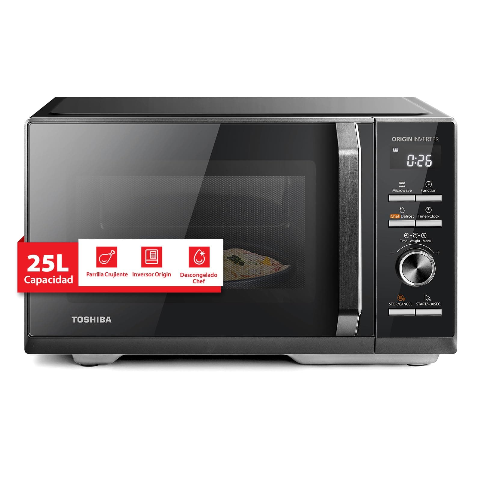 Toshiba MW3-AG25PFI(BK) Mikrowelle mit Grillfunktion – 25L 3-in-1 Kombigerät | 900W… product image