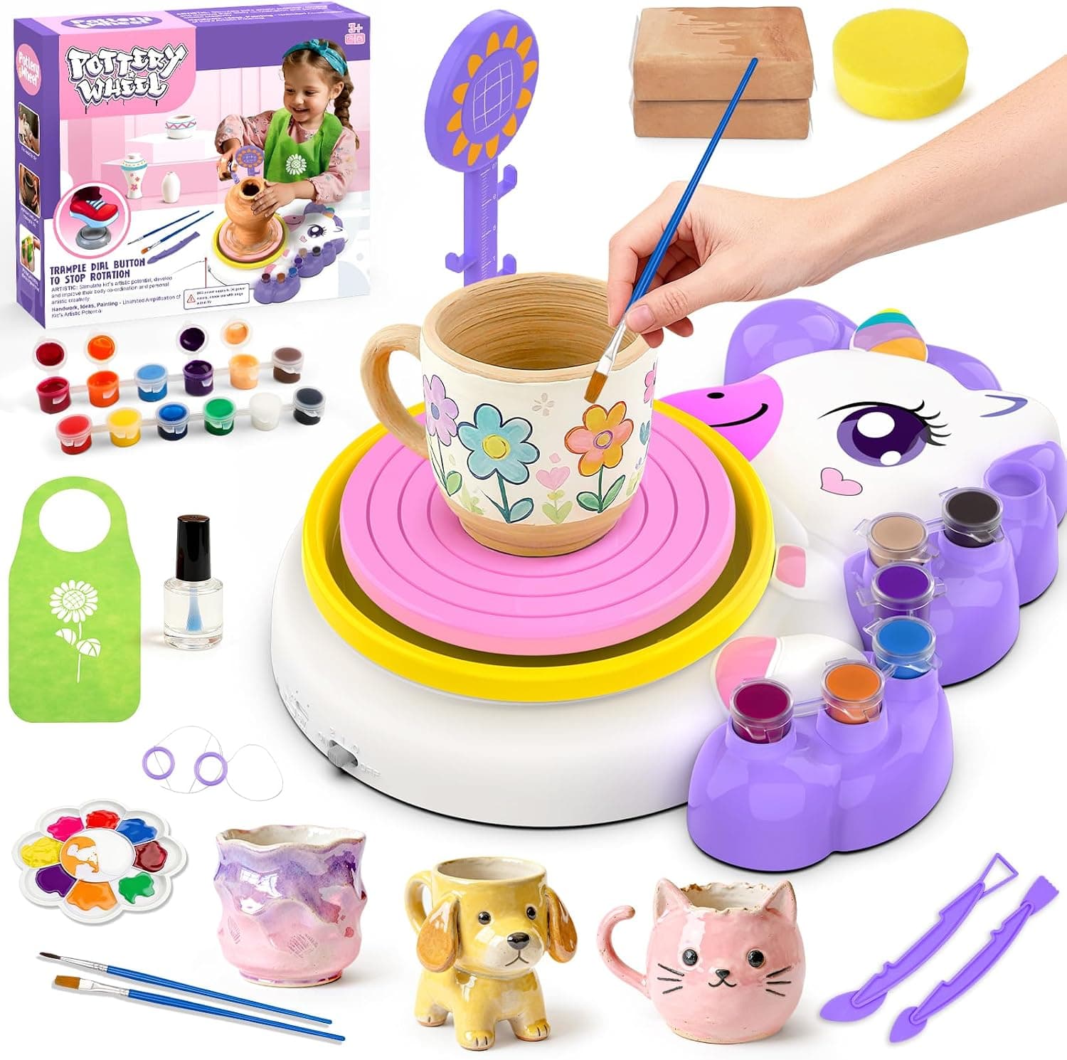 Pottery Tower for Children, DIY Pottery Kit with Self-Hardening Clay, Creative Game Art and… product image