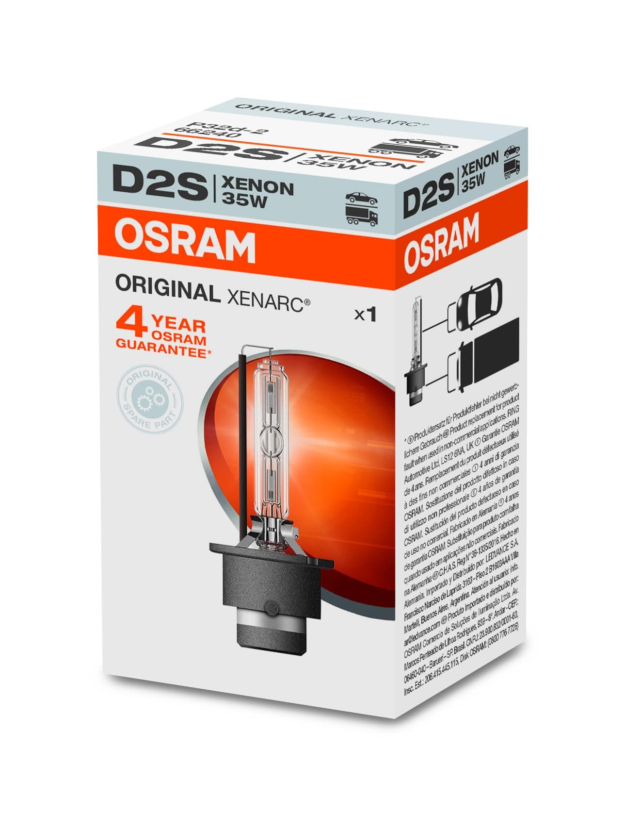 OSRAM XENARC ORIGINAL D2S HID Xenon burner, discharge lamp, OEM quality OEM, 66240, folding (1… product image