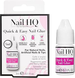 Nail HQ Super Stong Nail Glue 3ml - Fast Drying, Strong Bond, Precision Tip, Long Lasting,… product image