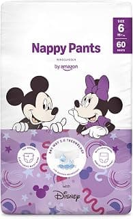 Disney Nappy Pants, Size 6 (15+ kg), 60 Count, White (Previously a Mama Bear brand, same… product image