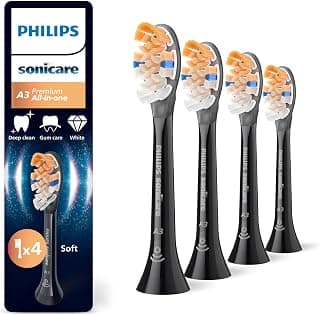 Philips Sonicare A3 Premium All-in-One, Original Ersatzbürstenköpfe, Schwarz, 4er-Pack,… product image