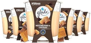 Scented Candle in Glass, Honey & Chocolate, Up to 27 Hours Burning Time, Pack of 6 (6 x 112 g) product image