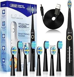 Seago Electric Toothbrush, Rechargeable Toothbrush for Adults Sensitive Teeth, 8 Brush Heads,… product image