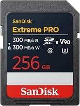 SANDISK Extreme Pro 256GB SDXC UHS-II Card (up to 300MB/s Reading, 300MB/s Write, V90,… product image