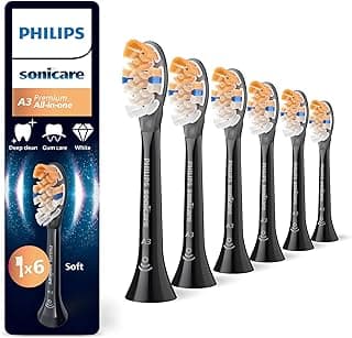 Philips Sonicare A3 Premium All-in-One, Original Ersatzbürstenköpfe, Schwarz, 6er-Pack,… product image