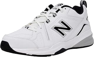 New Balance Men 608V5 Trainer Shoe, White/Black/Silver, 10.5 Wide product image