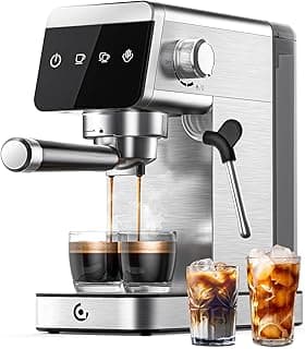 AMZCHEF Coffee Machine 20 Bar, 1350W Espresso Machine, Compact Stainless Steel Coffee Machines… product image