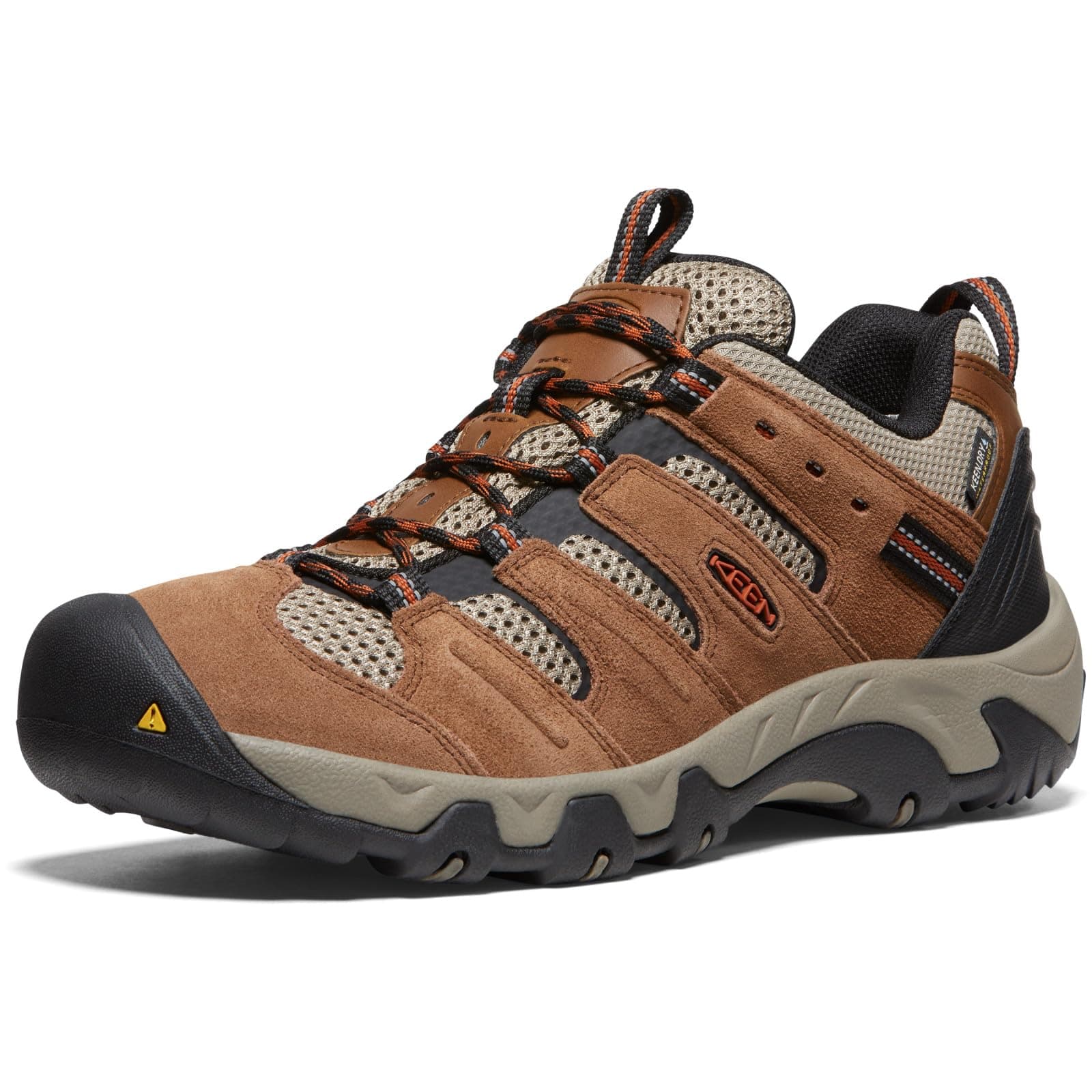 KEEN Men's Headout Waterproof Hiking Shoes, Bison/Fossil Orange, 9 product image