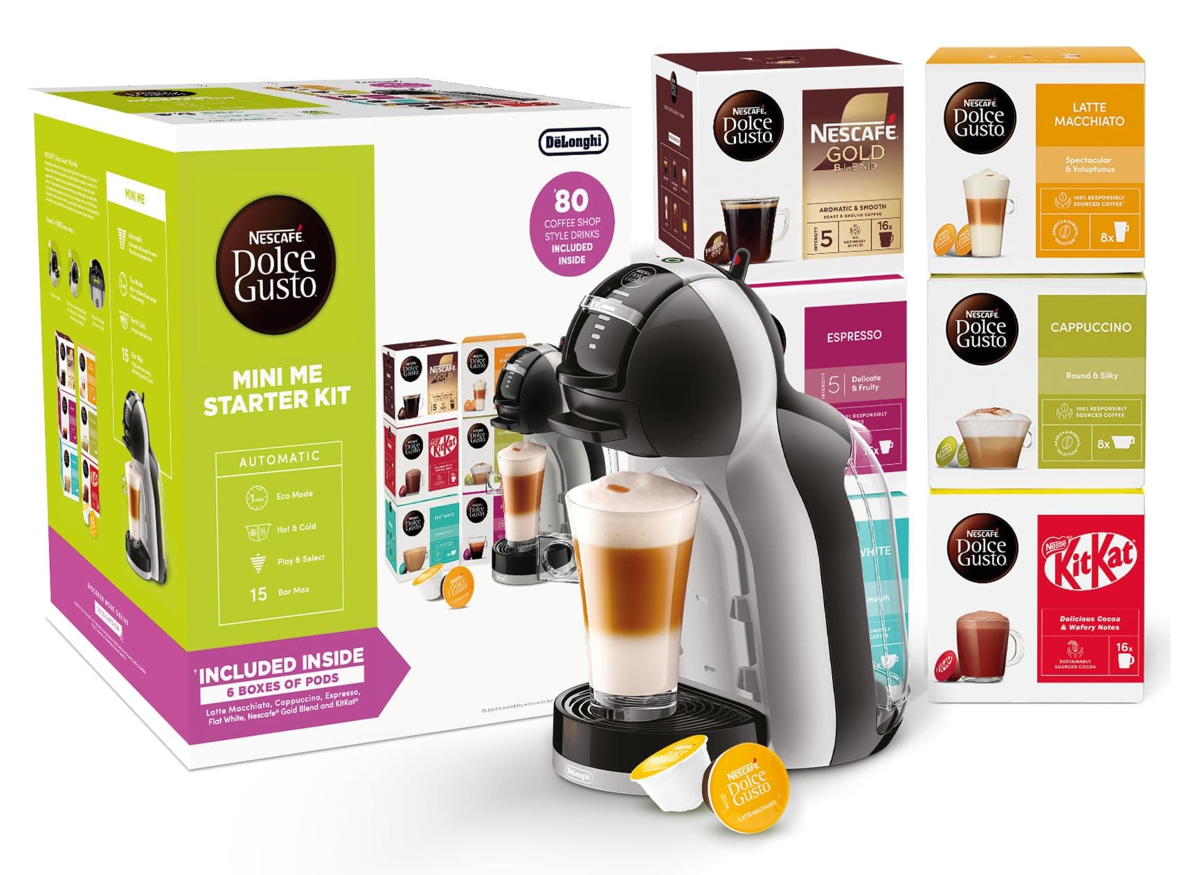 NESCAFÉ Dolce Gusto EDG155.BG Mini-Me Automatic Coffee Machine Black & Arctic Grey by… product image