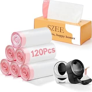 SZEE 120Pcs Litter Box Robot 4 Bags, Not for Traditional Cat Litter Tray | Drawstring Design,… product image
