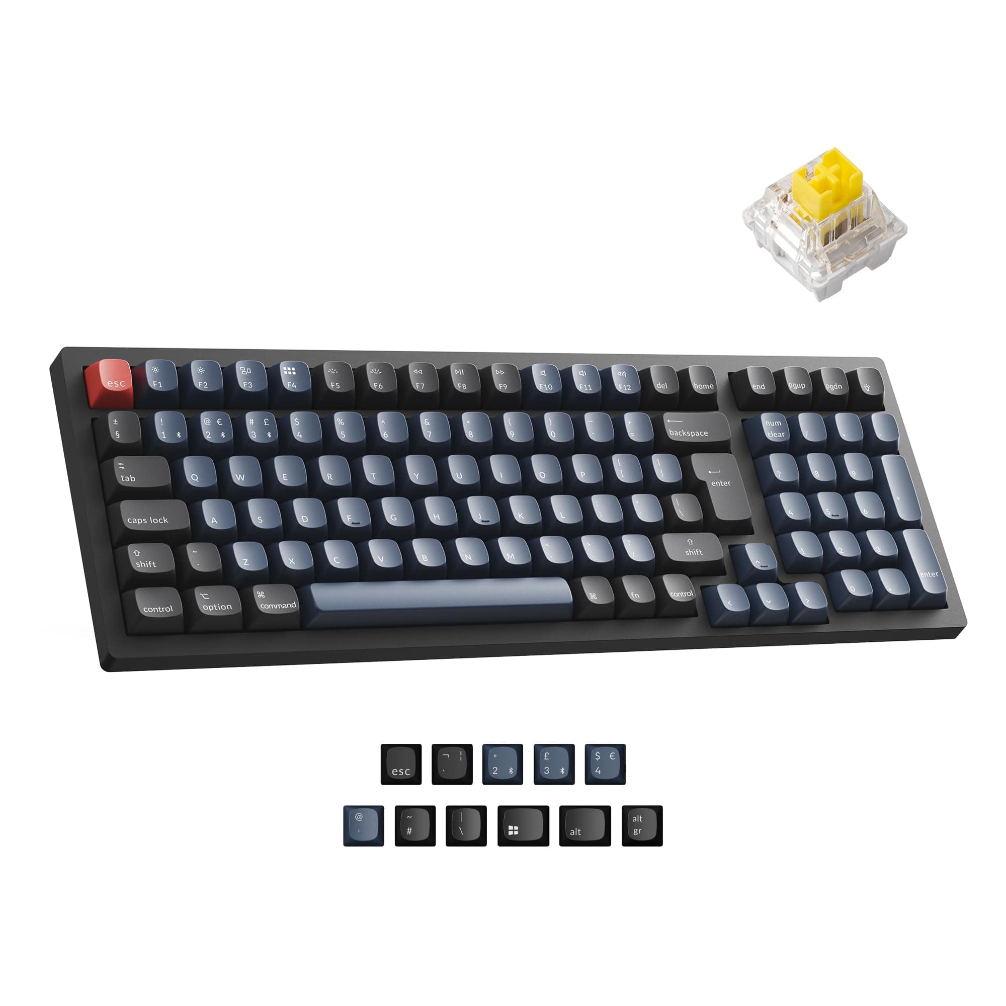 Keychron K4 Pro Custom Mechanical Wireless Keyboard - Banana Switch RGB Backlit, QMK/VIA Programmable, Bluetooth/USB-C Connectivity, 96 Keys Hot-swappable for Office & Gaming (UK Layout) - Black product image
