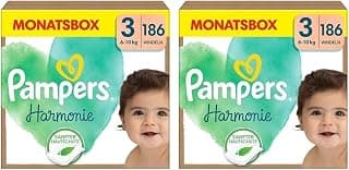Harmonie Nappies Size 3, 186 Nappies, 6 kg - 10 kg, Gentle Skin Protection with 100% Pampers… product image