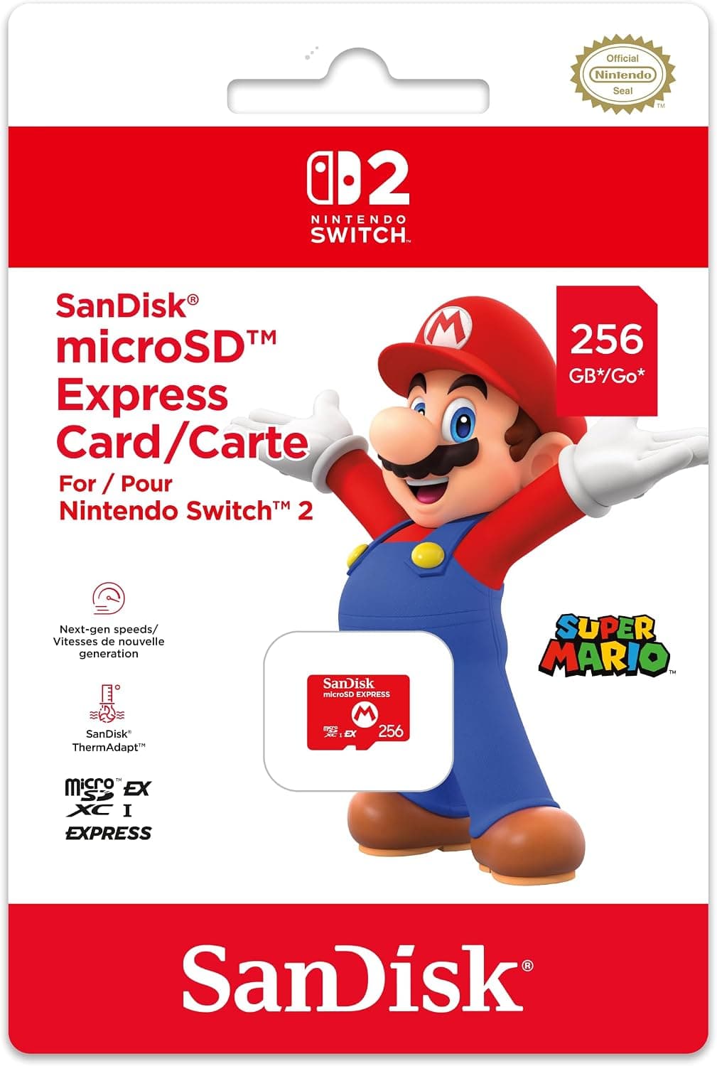 SanDisk 256GB microSD Express Card for Nintendo Switch 2, Official Nintendo Licensed Memory Card product image