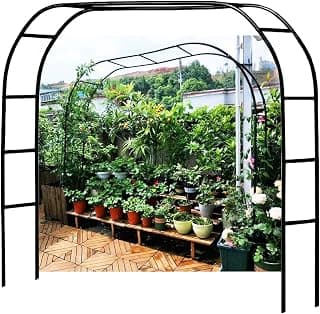 Large Garden Arches for Climbing Roses Noir Blanc Pergola Tonnelle 40cm Side Width Outdoor… product image