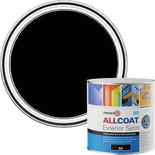All Coat Exterior Water Based Satin Black 1 Litre | Ultimate exterior paint for wood, metal,… product image