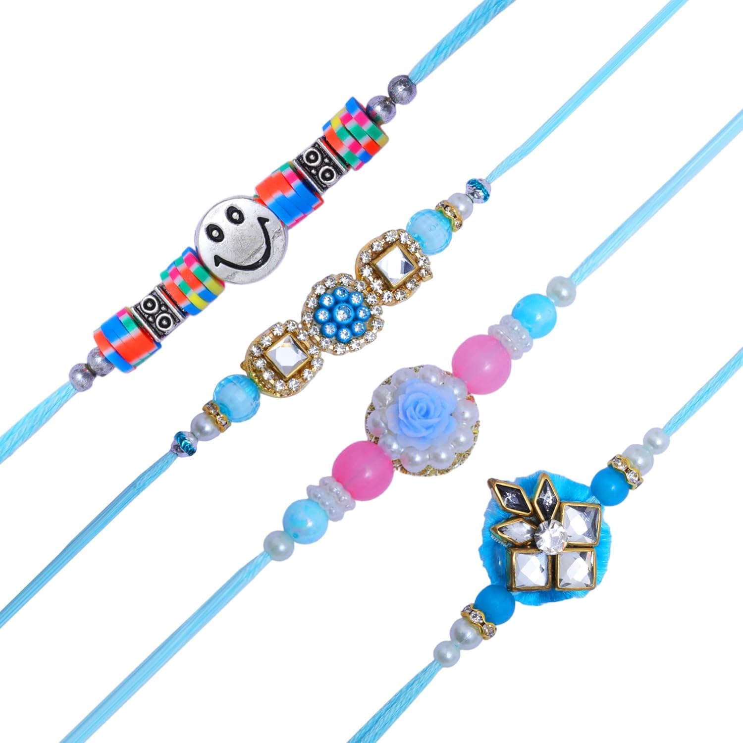 Rakhi for Brother Sister Set of 4 Rakhi Thread Bracelet Dora Set Gift Card product image