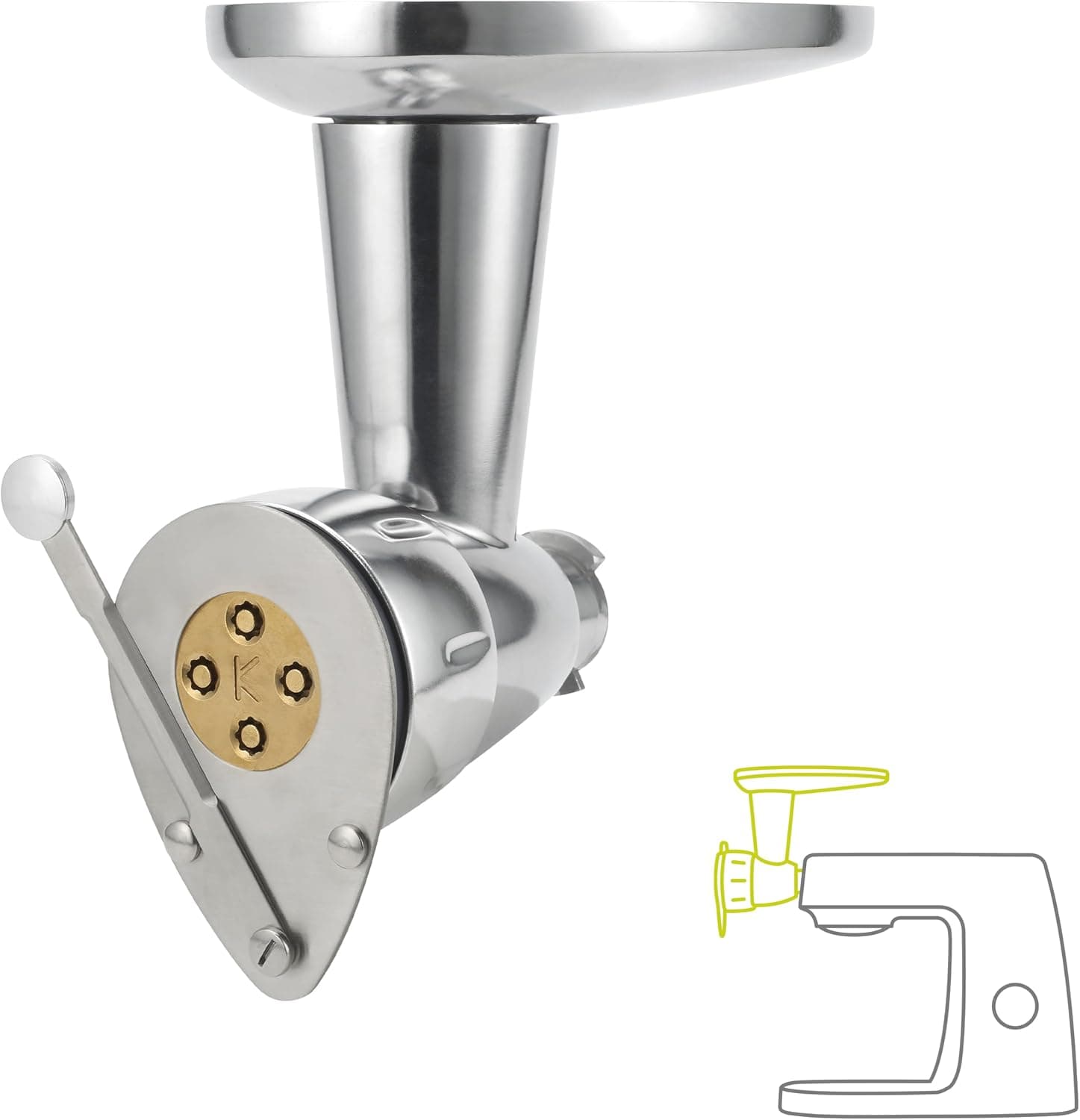 Kenwood KAX92.A0ME Pasta Press Accessory for Planetary Dough Mixer, Stainless Steel Pastry… product image