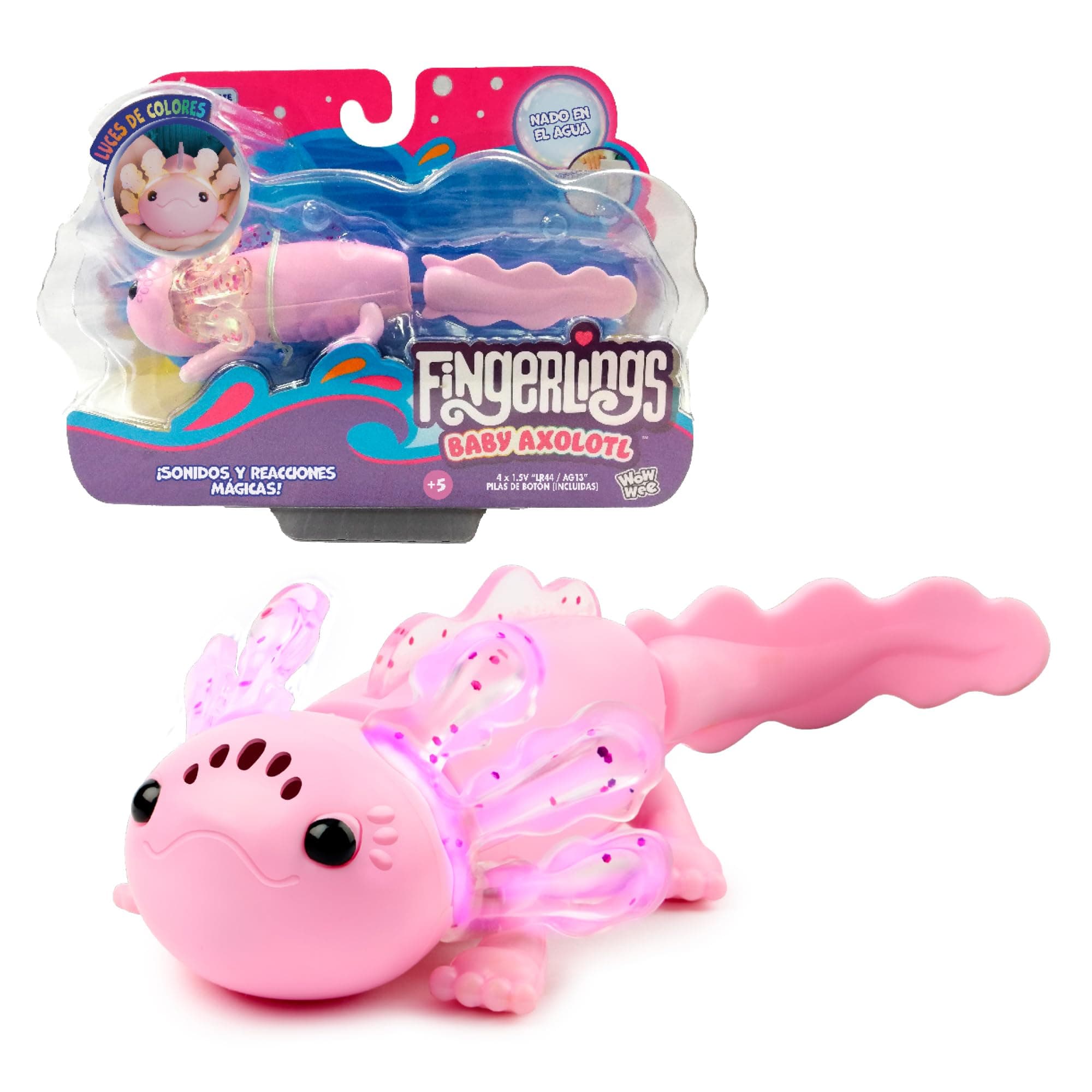 Bizak Axolot Fingerlings Interaktiv, rosa Achillotte, die Nichts wirklich, mit mehr als 50… product image
