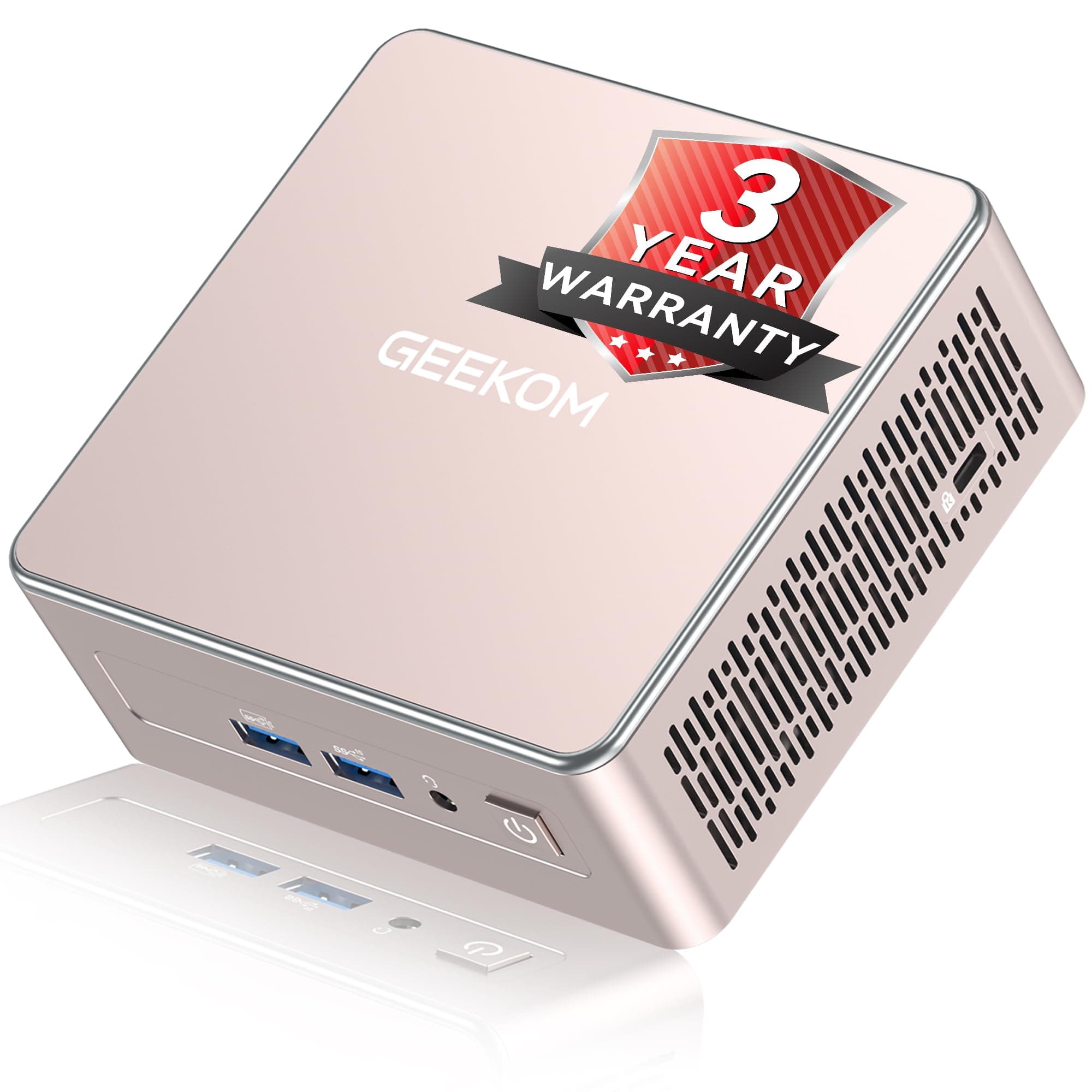 GEEKOM A5 2026 Mini PC with Windows 11 Pro, with AMD Ryzen 5 7430U (Beats 7545U/4300U/7730U) 16GB High Speed RAM & 512GB SSD, Dual HDMI 8K Quad Display/WiFi 6 for Video Editing/Graphic Design product image
