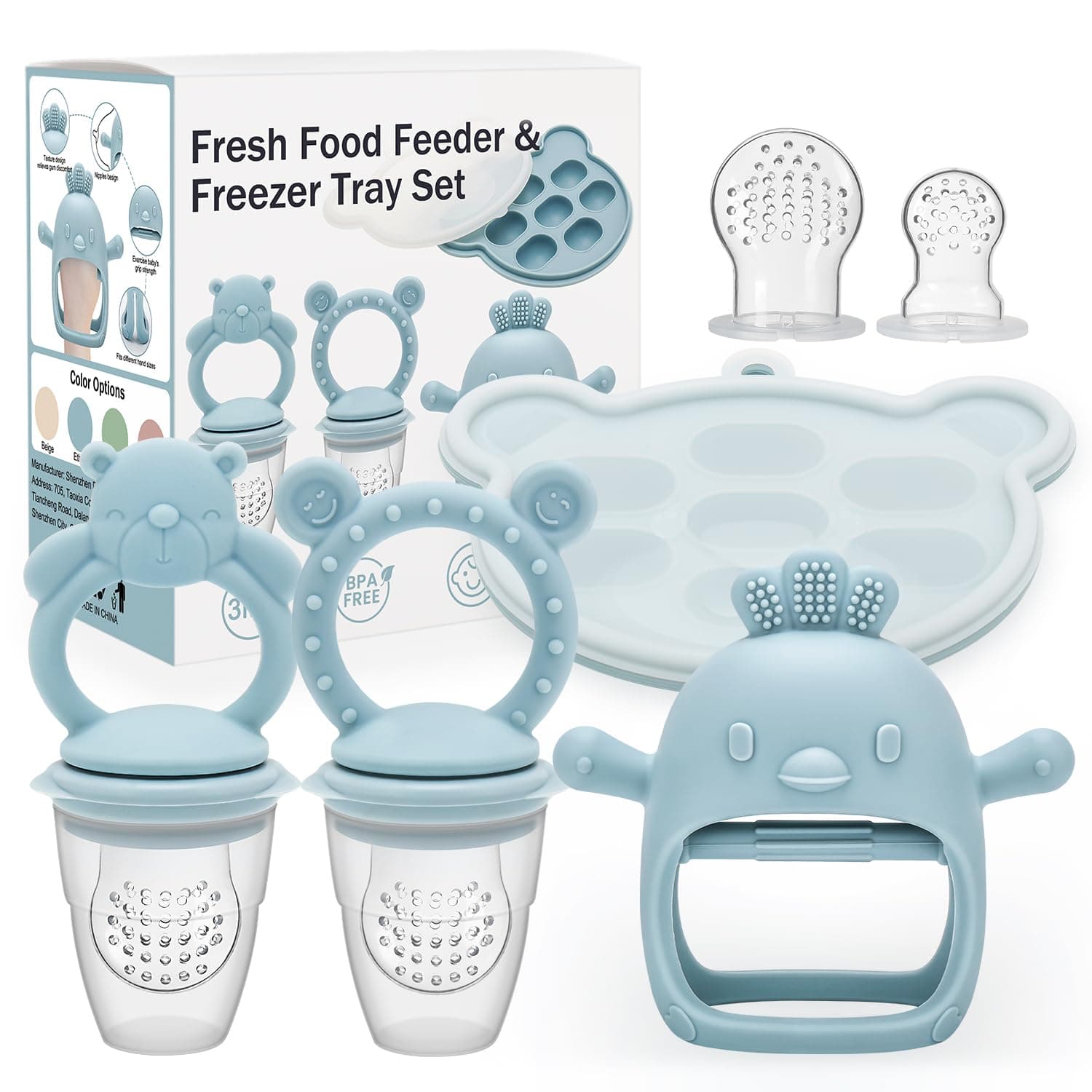 CLDY Baby Fruit Food Feeder, Includes Silicone Breast Milk Popsicle Freezer Mold, Teething Toy… product image