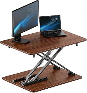 Standing Desk Converter, 25.16" x 15.75", Natural Wood | Height Adjustable Laptop and Monitor… product image