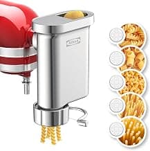Metal Gourmet Pasta Press Attachment for Kitchenaid Stand Mixer, Pasta Maker Attachment with 5… product image