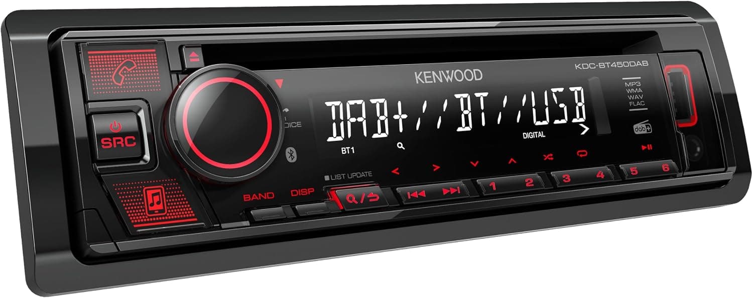 Kenwood KDC-BT450DAB CD-Autoradio mit DAB+ und Bluetooth Freisprecheinrichtung… product image
