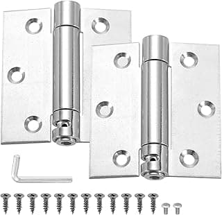 PATIKIL 3 Inch Spring Loaded Door Hinge, 2 Pcs Stainless Steel Heavy Duty Self Closing Small… product image