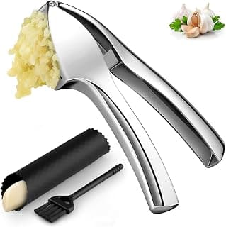 Premium Garlic Press with Garlic Peeler Tube | Super Easy to Use & Clean, Heavy Duty Crusher &… product image