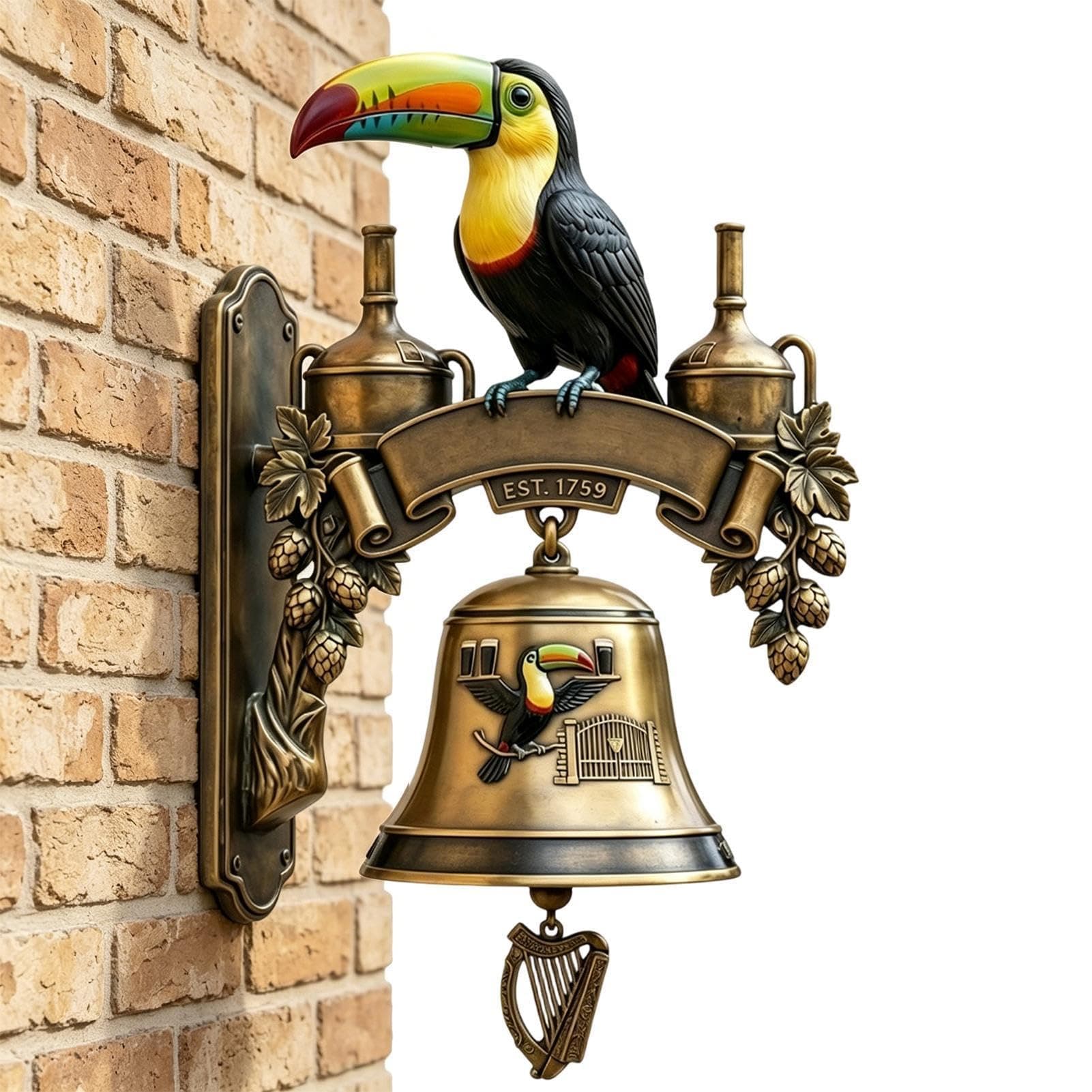 Campanello da parete, campana decorativa per cena tucani, campanelli vintage in metallo,… product image