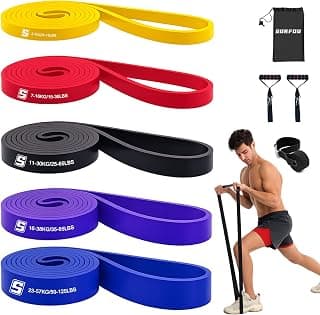 SURFOU Fitness Bands Set with 4 Resistance Levels, Resistance Bands with Door Anchor, 2… product image
