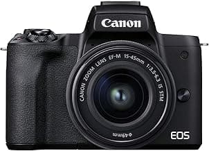Canon EOS M50 Mark II + EF-M 15-45mm is STM Kit Black (Renewed) product image