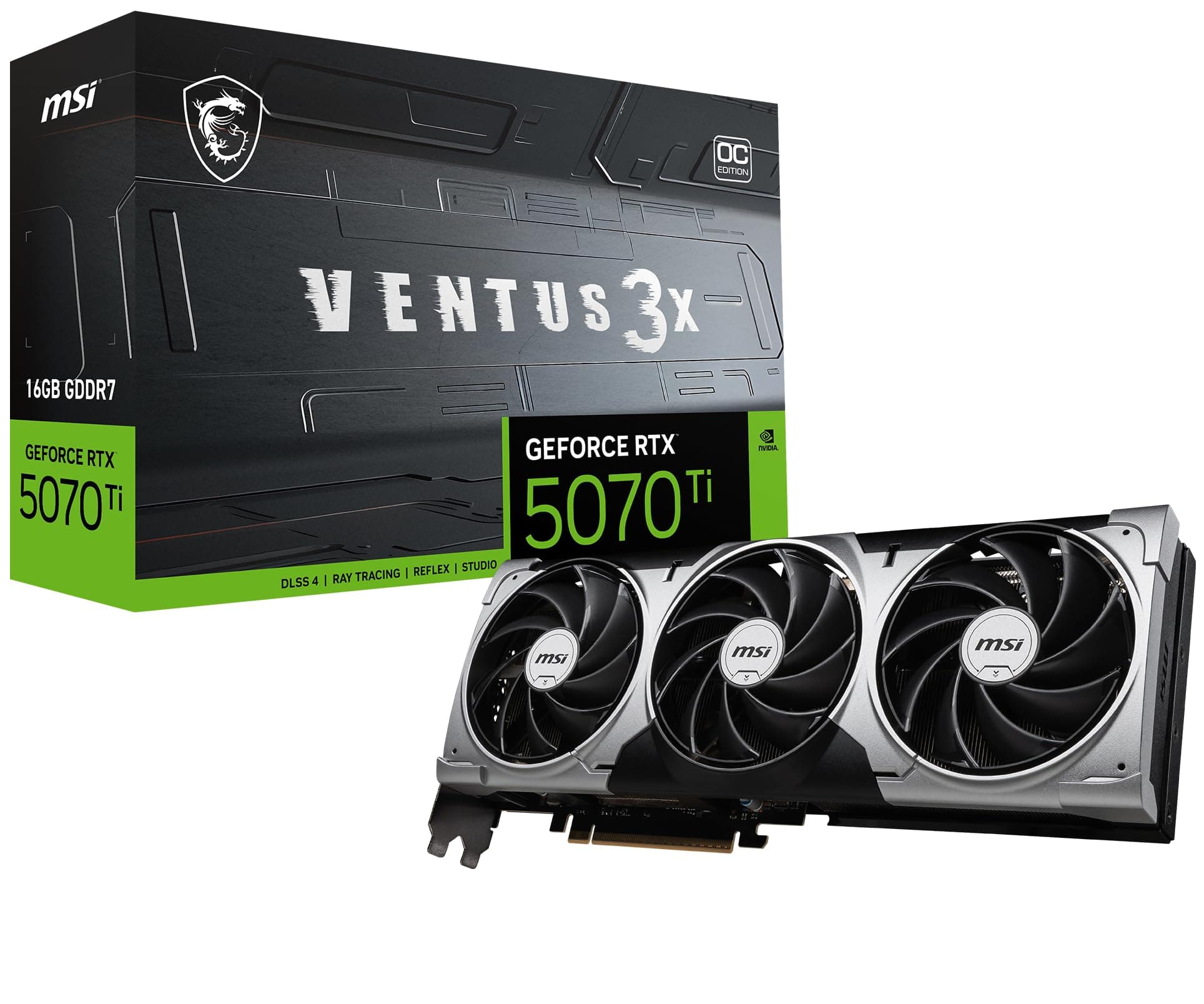 MSI Gaming RTX 5070 Ti 16G Ventus 3X OC Carte Graphique (16 Go GDDR7, 256 Bits, Horloge… product image