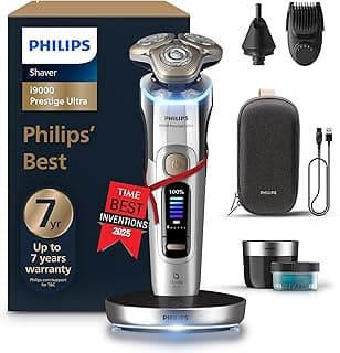 Philips Rasierer i9000 Prestige Ultra für Herren, Nass- und Trockenrasur, chrom, Druck- und… product image