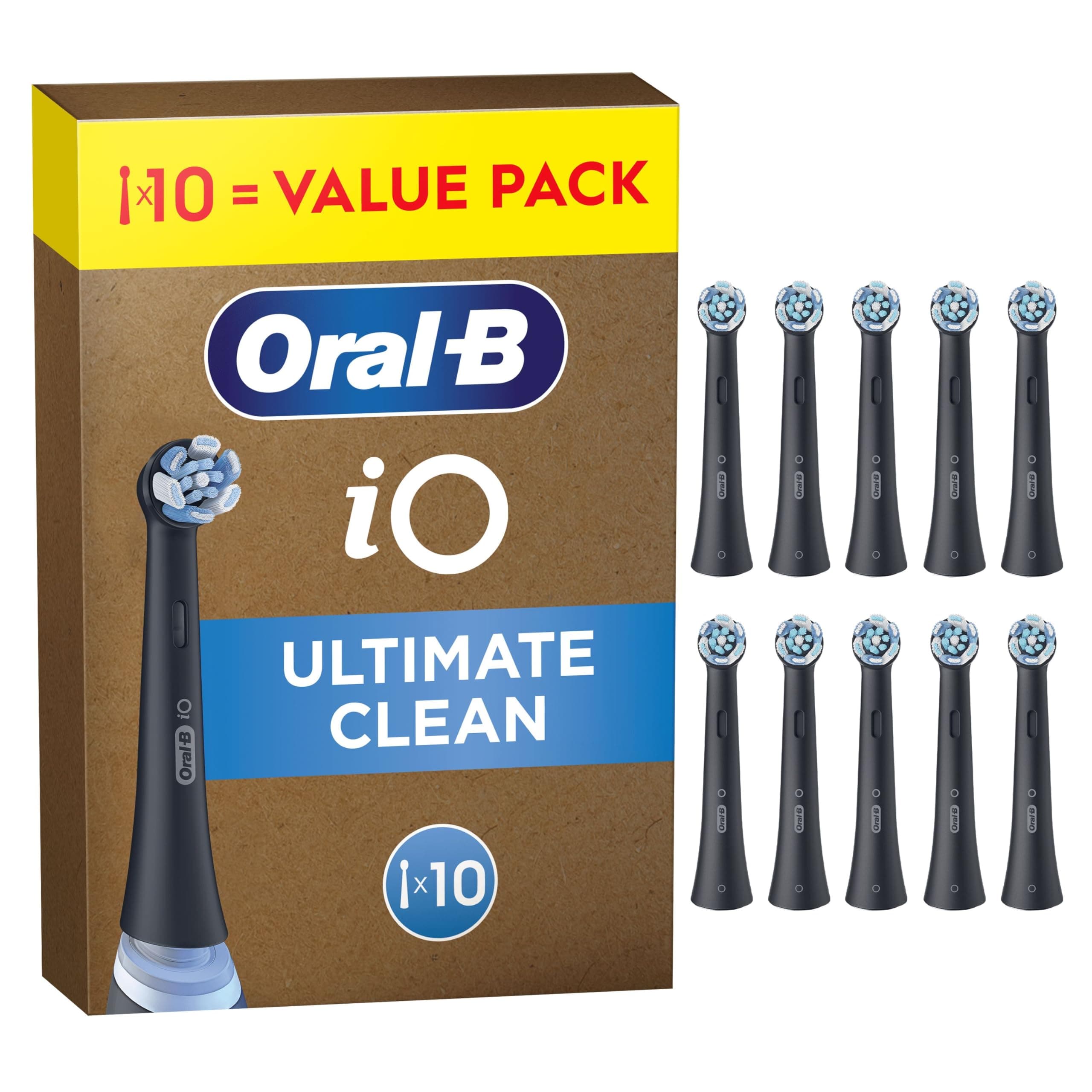 Oral-B Testine di Ricambio iO Ultimate Clean, Nere, 10 Ricambi - 10 Testine di Ricambio per… product image