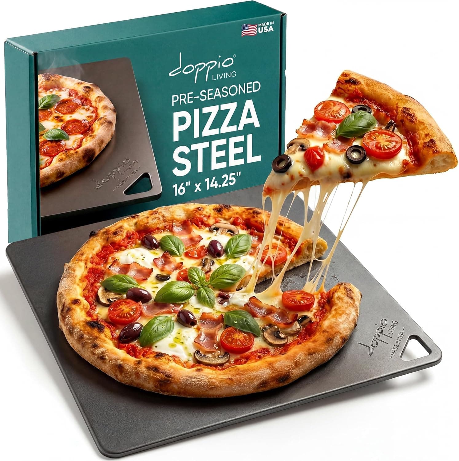 Pizza Steel for Oven (16" x 14.25") | Pre-Seasoned Baking Steel for Bread, Pizza, Sourdough &… product image