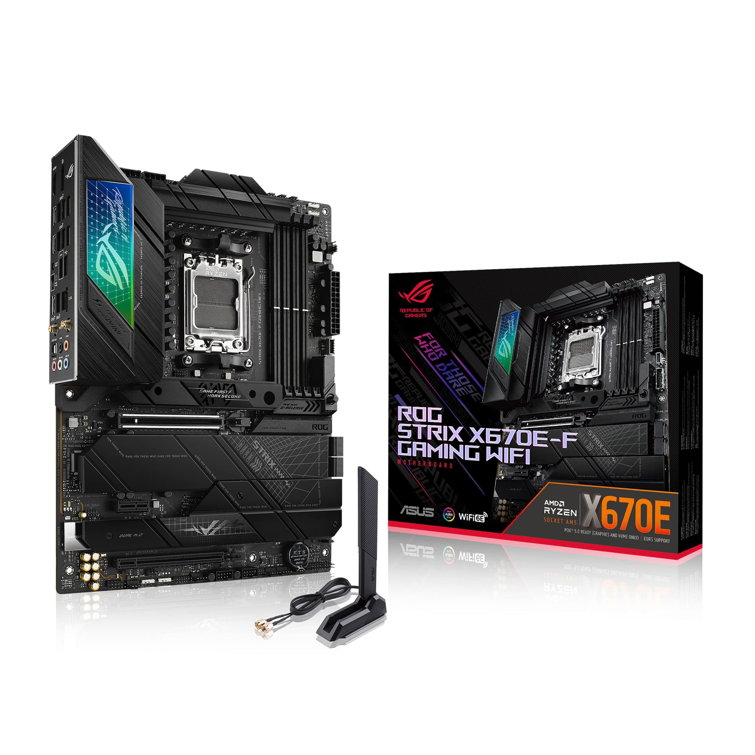 ASUS ROG Strix X670E-F Gaming WiFi Mainboard Sockel AMD AM5 (Ryzen 7000, ATX, DDR5 Speicher,… product image