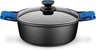 Braisogona Monix Solid+ Cast Aluminium Non-Stick Tall Casserole with Glass Lid, 24 cm |… product image
