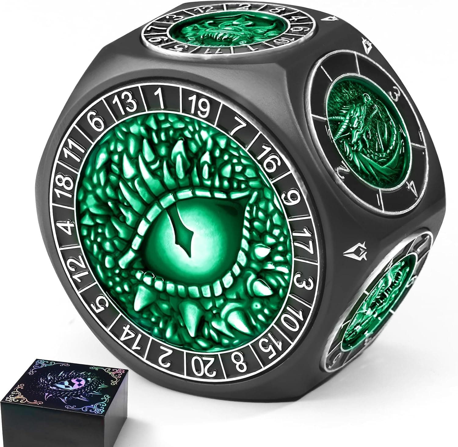 ZHOORQI 8-in-1 DND Dice Set, Metal Spinner Dice with Two D20, 3D Monster and Smooth Twist… product image