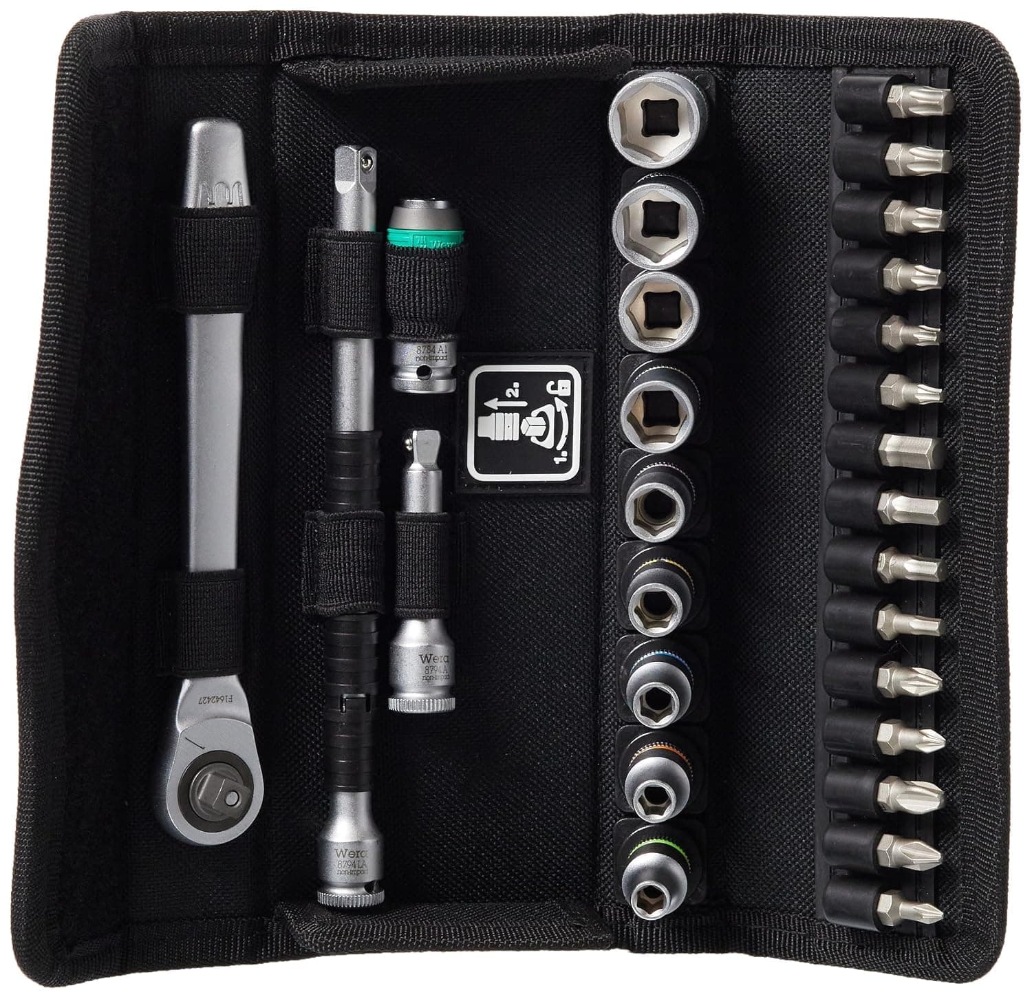 Wera 05004018001 8100 SA 8 Zyklop Metal Ratchet Set with Switch Lever, 1/4" Drive, Metric 28… product image