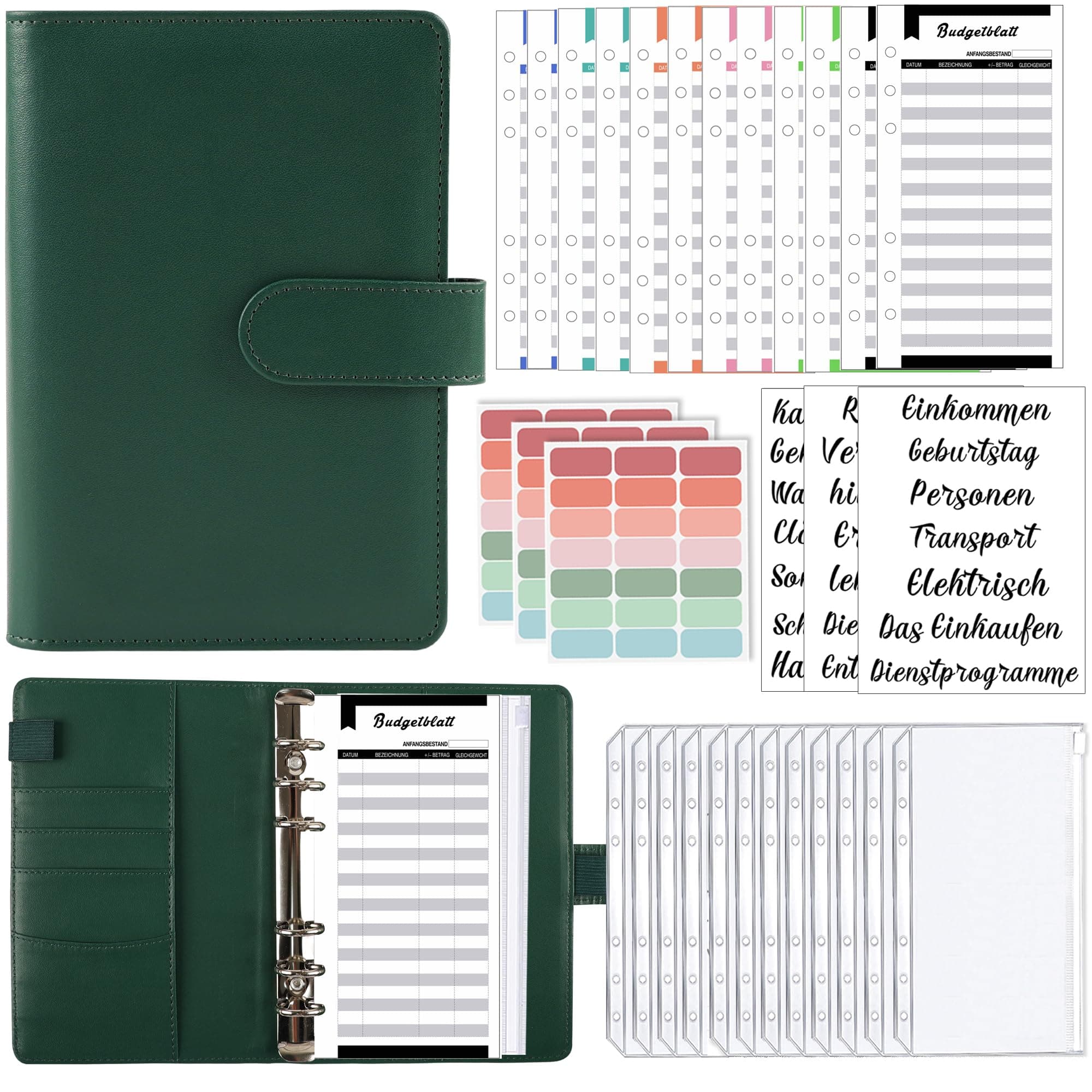 A6 Binder Budget Planner Deutsch: Geld Organizer Budget Planer mit 12 Binder Taschen, 12… product image